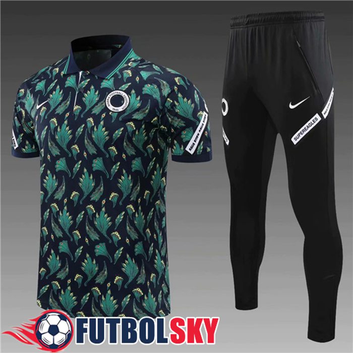Camiseta Polo Nigeria + Pantalones Negro/Azul 2020/2021