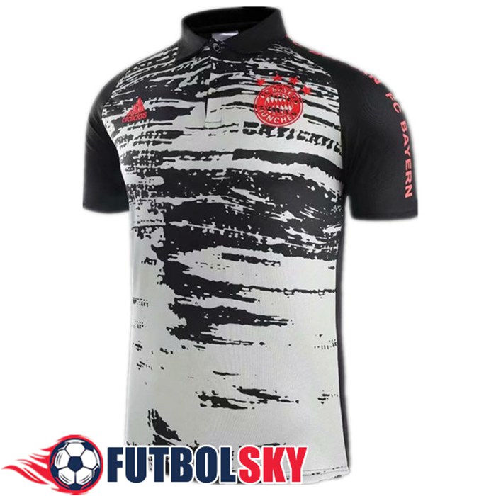 Camiseta Polo Futbol Bayern Munich Blanca/Negro 2020/2021