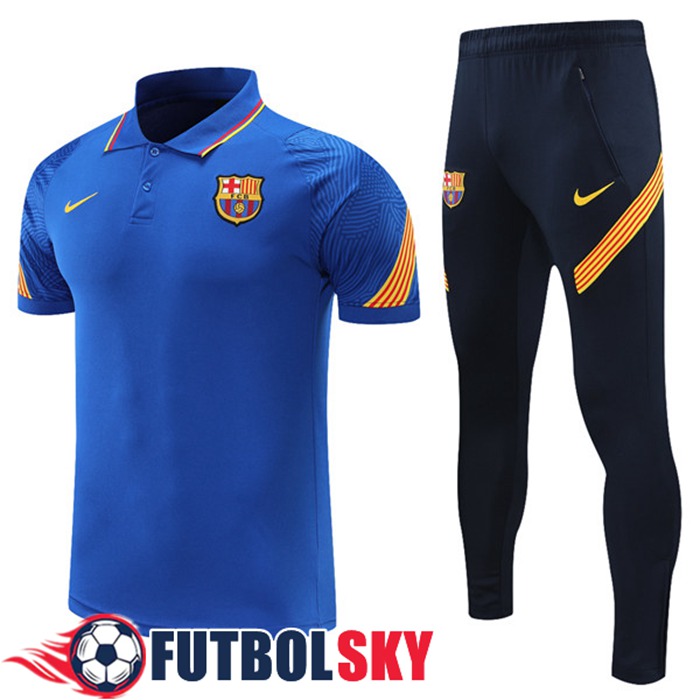 Camiseta Polo FC Barcelona + Pantalones Azul 2021/2022