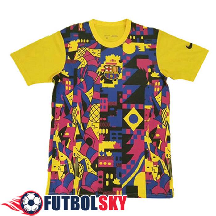 Camiseta Entrenamiento FC Barcelona Amarillo/Rojo 2021/2022