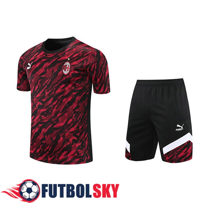 Camiseta Entrenamiento AC Milan + Cortos Rojo/Negro 2021/2022