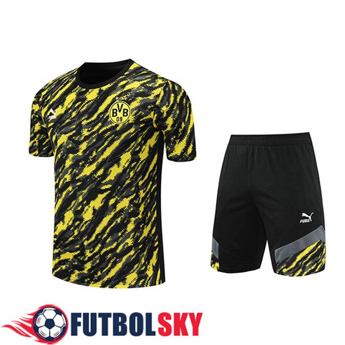 Camiseta Entrenamiento Dortmund BVB + Cortos Negro/Amarillo 2021/2022