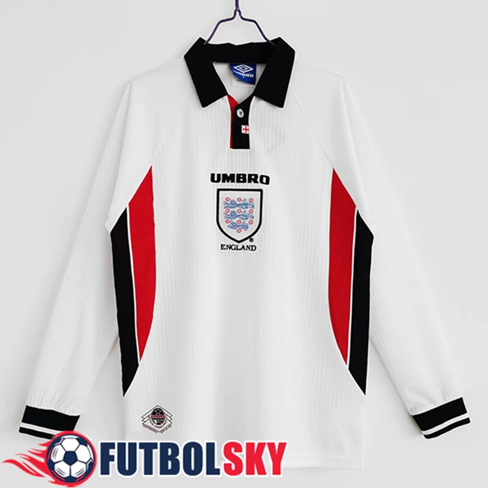 Camiseta Futbol Inglaterra Retro Titular Manga Larga 1998
