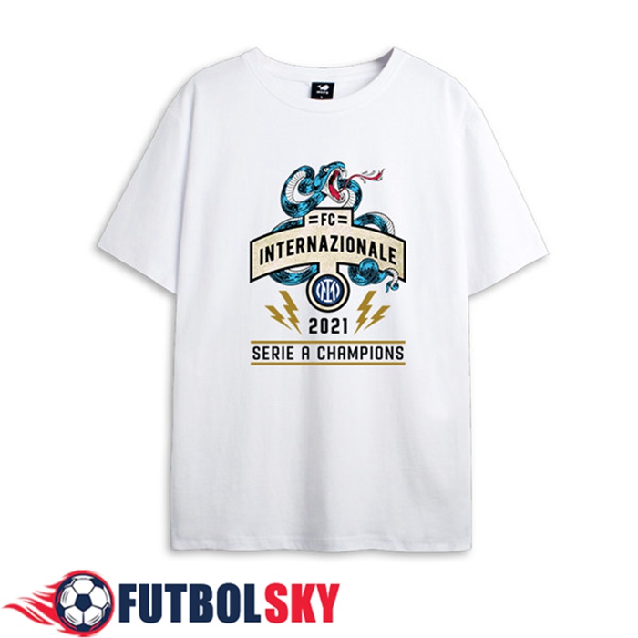 Camiseta Entrenamiento Inter Milan Serie A Champions Blanca 2021
