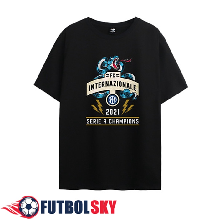 Camiseta Entrenamiento Inter Milan Serie A Champions Negro 2021
