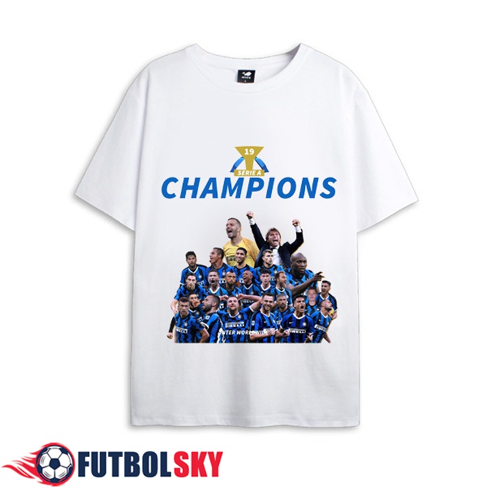 Camiseta Entrenamiento Inter Milan Serie A 19 Champions Blanca 2021