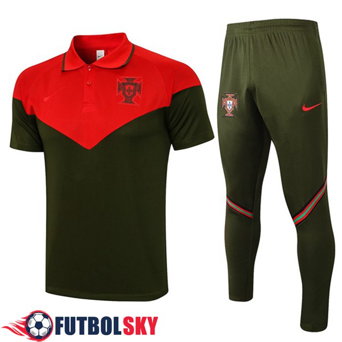 Camiseta Entrenamiento Portugal + Pantalones Negro/Rojo 2021/2022