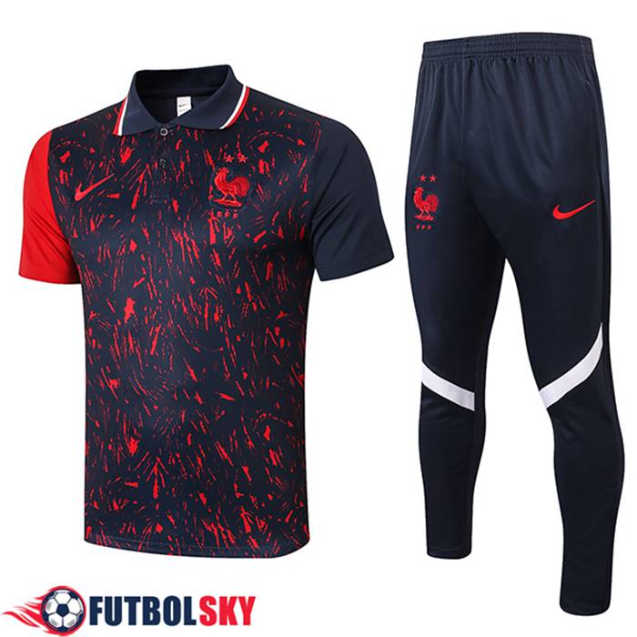 Camiseta Entrenamiento Francia + Pantalones Negro/Rojo 2021/2022