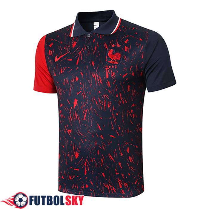Camiseta Polo Francia Negro/Rojo 2021/2022