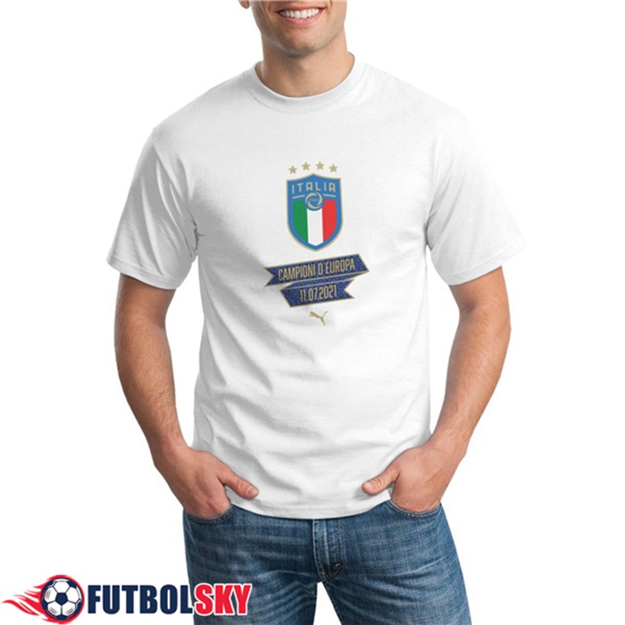 Camiseta Entrenamiento Italia UEFA Euro 2020 Champions Blanca - GXHTS05