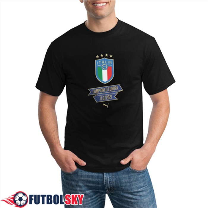 Camiseta Entrenamiento Italia UEFA Euro 2020 Champions Negro - GXHTS06