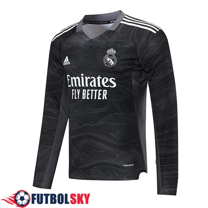 Camiseta Futbol Real Madrid Portero Negro Manga Larga 2021/2022