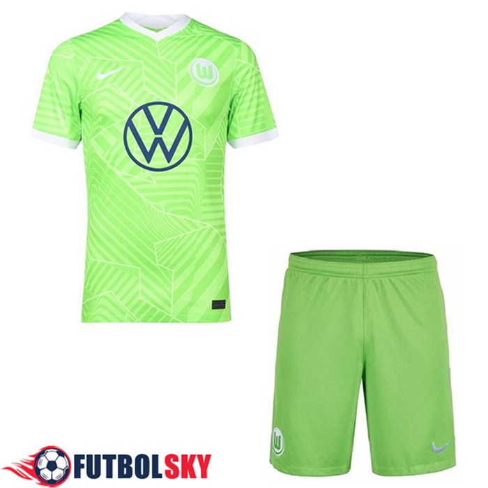 Camiseta Futbol Vfl Wolfsburg Niños Titular 2021/2022