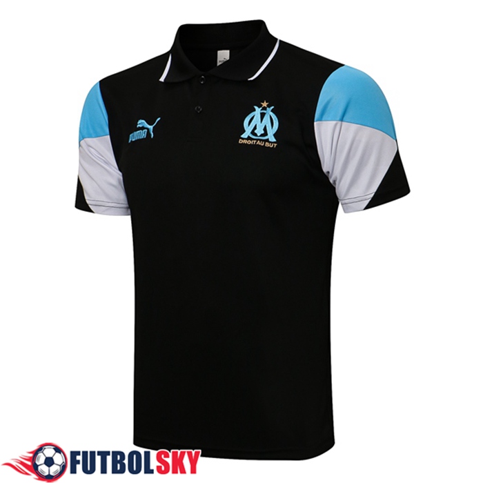 Camiseta Polo Marsella OM Negro/Azul 2021/2022
