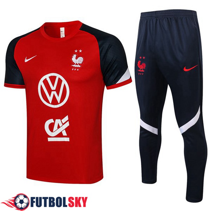 Camiseta Entrenamiento Francia + Pantalones Rojo 2021/2022