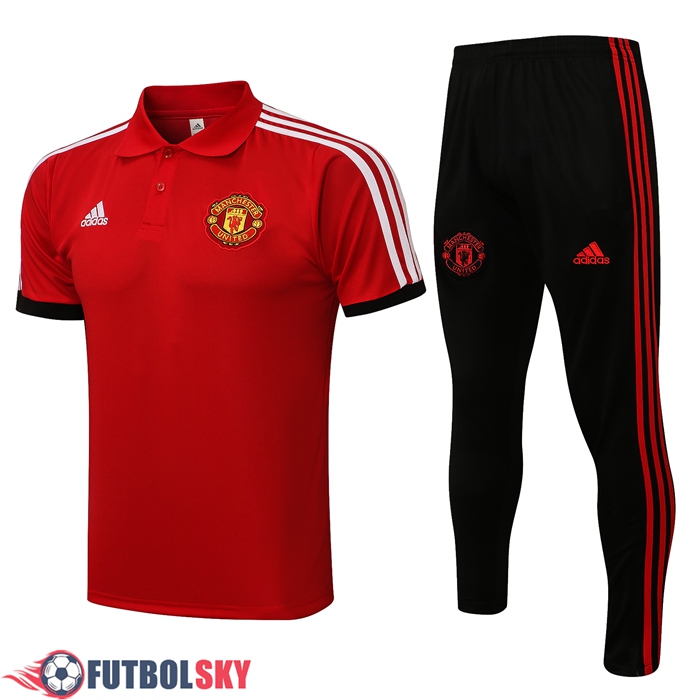 Camiseta Entrenamiento Manchester United + Pantalones Rojo/Blanca 2021/2022