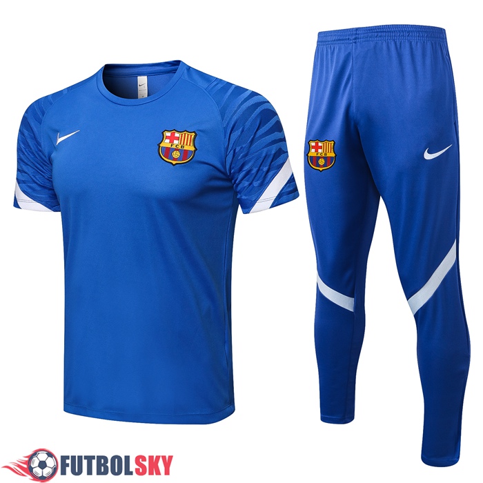 Camiseta Entrenamiento FC Barcelona + Pantalones Azul/Blanca 2021/2022