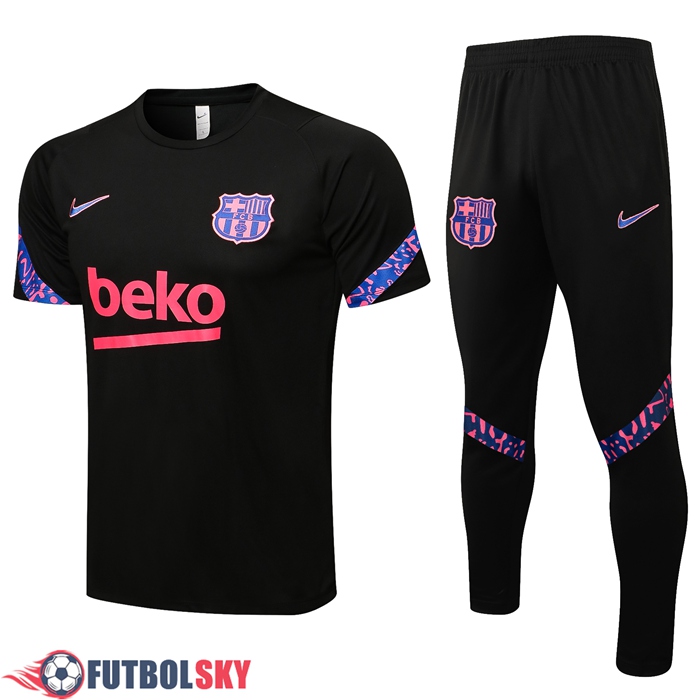 Camiseta Entrenamiento FC Barcelona + Pantalones Negro/Purpura 2021/2022