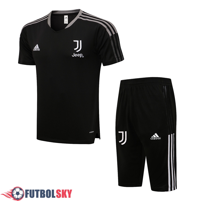 Camiseta Entrenamiento Juventus + Cortos Negro/Blanca 2021/2022