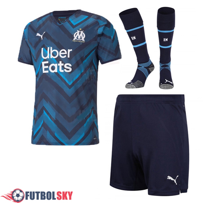Traje Camiseta Futbol Marsella OM Alternativo (Cortos + Calcetines) 2021/2022