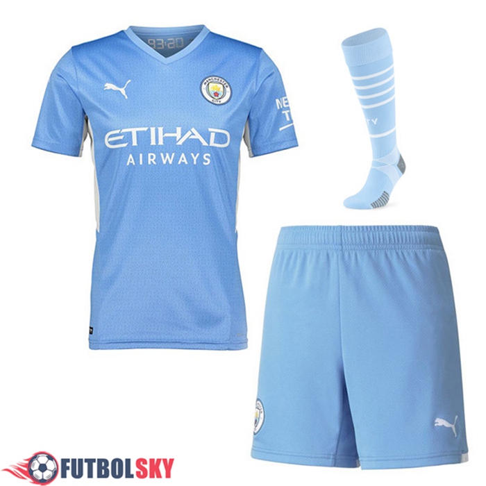 Traje Camiseta Futbol Manchester City Titular (Cortos + Calcetines) 2021/2022