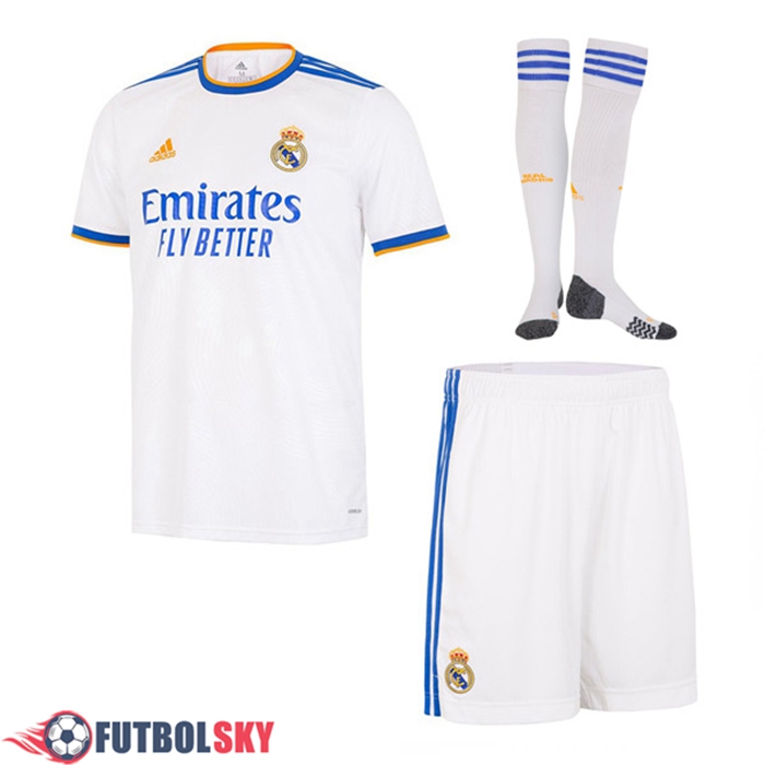 Traje Camiseta Futbol Real Madrid Titular (Cortos + Calcetines) 2021/2022