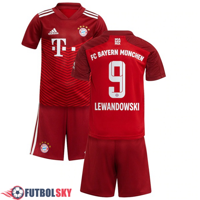 Camiseta Futbol Bayern Munich (Lewandowski 9) Ninos Titular 2021/2022