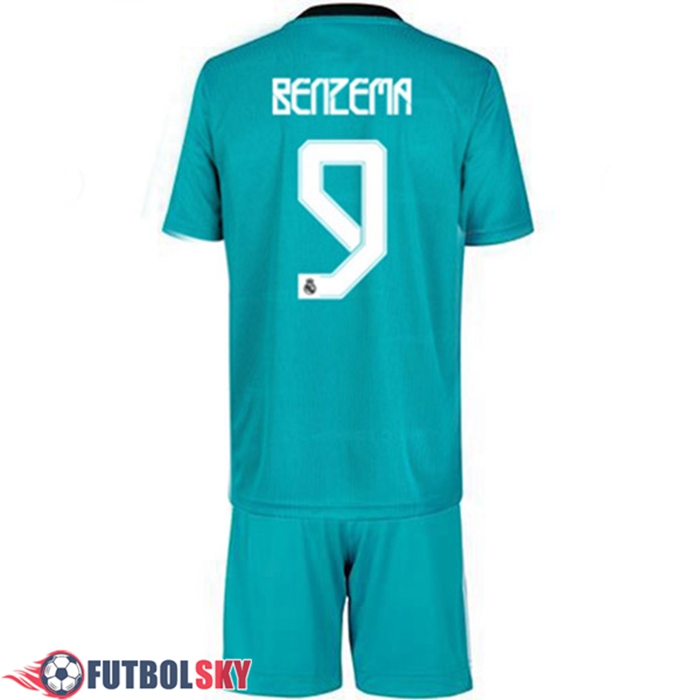 Camiseta Futbol Real Madrid (Benzema 9) Ninos Tercero 2021/2022