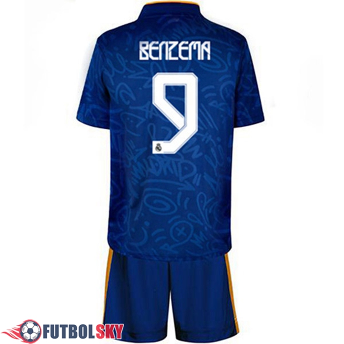 Camiseta Futbol Real Madrid (Benzema 9) Ninos Alternativo 2021/2022