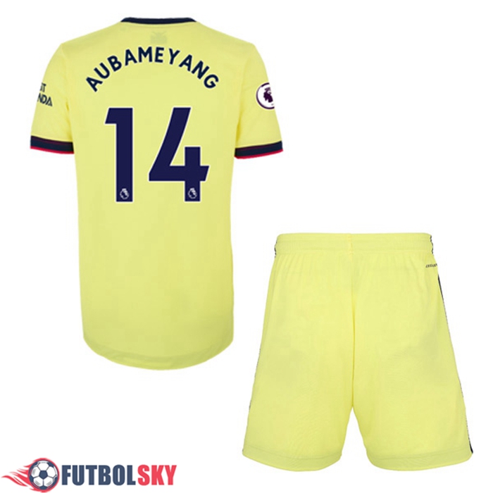Camiseta Futbol FC Arsenal (Pierre-Emerick Aubameyang 14) Ninos Alternativo 2021/2022