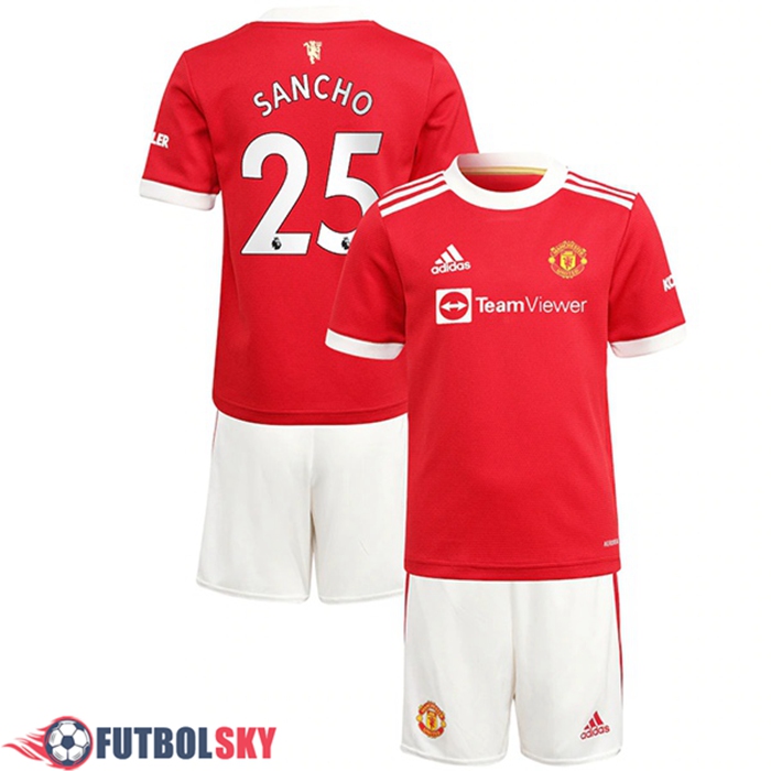 Camiseta Futbol Manchester United (Sancho 25) Ninos Titular 2021/2022