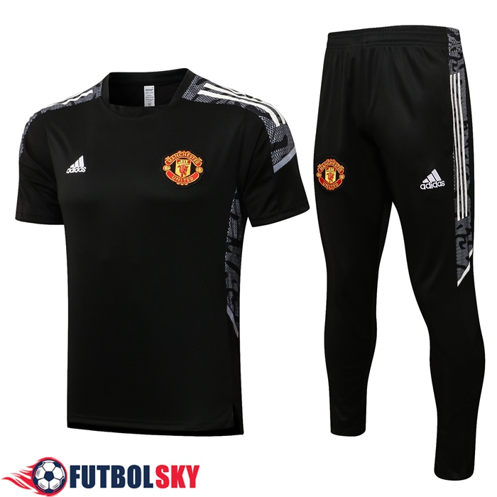 Camiseta Polo Manchester United + Pantalones Blanca/Negro 2021/2022