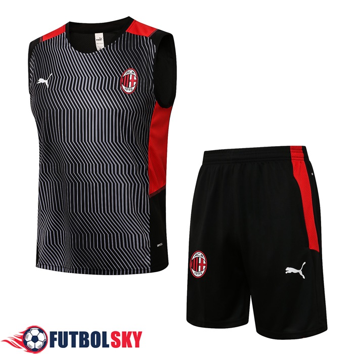 Camiseta Entrenamiento sin mangas AC Milan + Cortos Rojo/Blanca 2021/2022