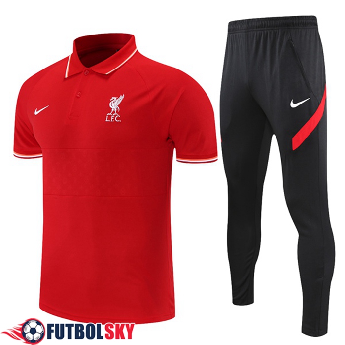 Camiseta Polo FC Liverpool + Pantalones Rojo 2021/2022