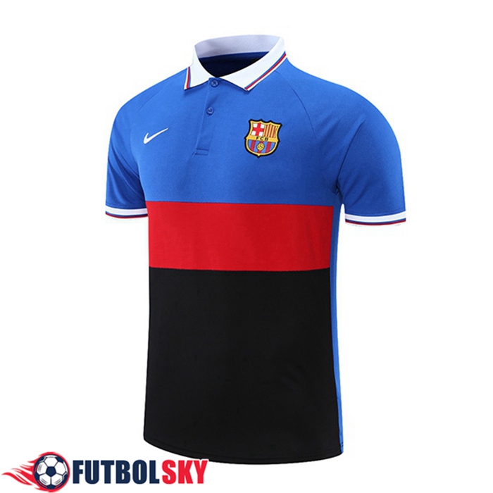 Camiseta Polo FC Barcelona Azul/Negro/Rojo 2021/2022