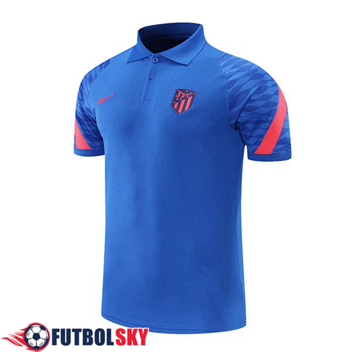 Camiseta Polo Atletico Madrid Azul/Rojo 2021/2022