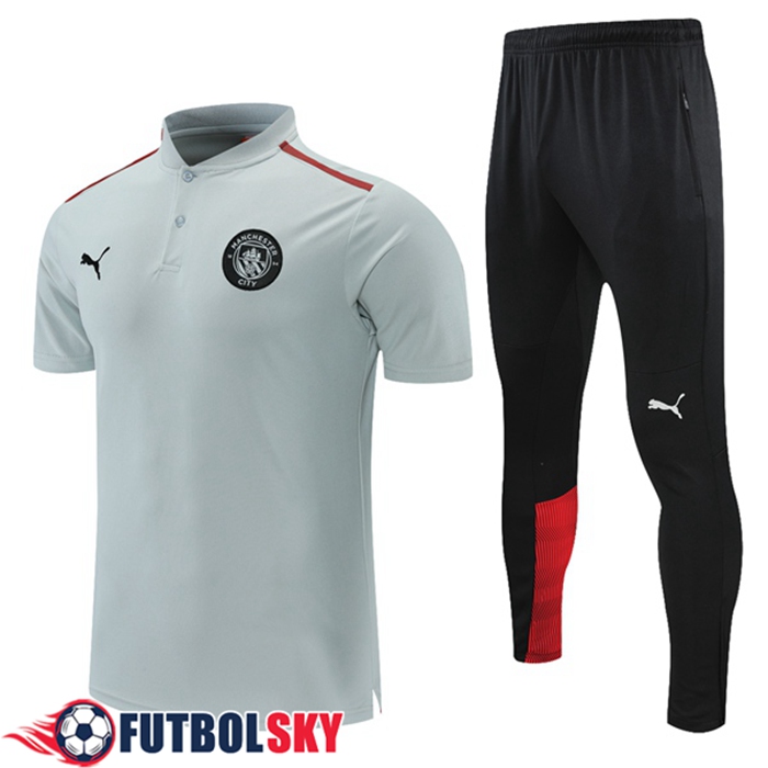 Camiseta Polo Manchester City + Pantalones Gris /Rojo 2021/2022