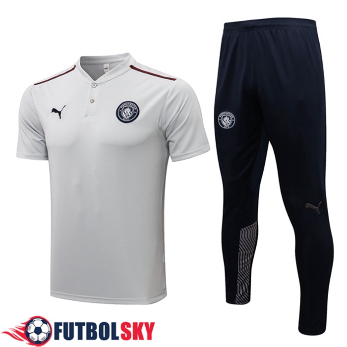 Camiseta Polo Manchester City + Pantalones Gris /Negro 2021/2022