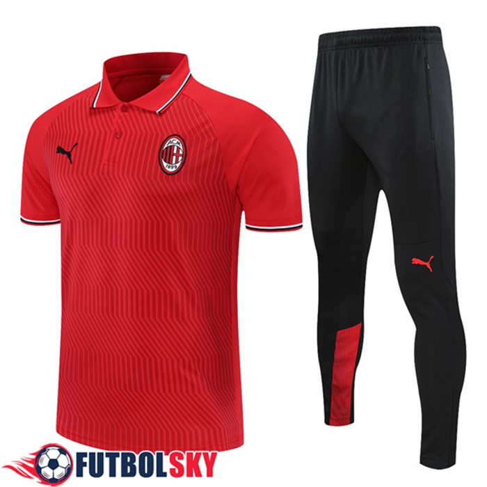 Camiseta Polo AC Milan + Pantalones Rojo 2021/2022 -01