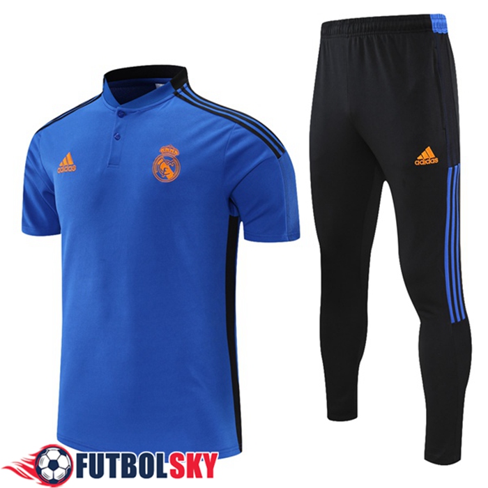 Camiseta Polo Real Madrid + Pantalones Negro/Azul 2021/2022 -01