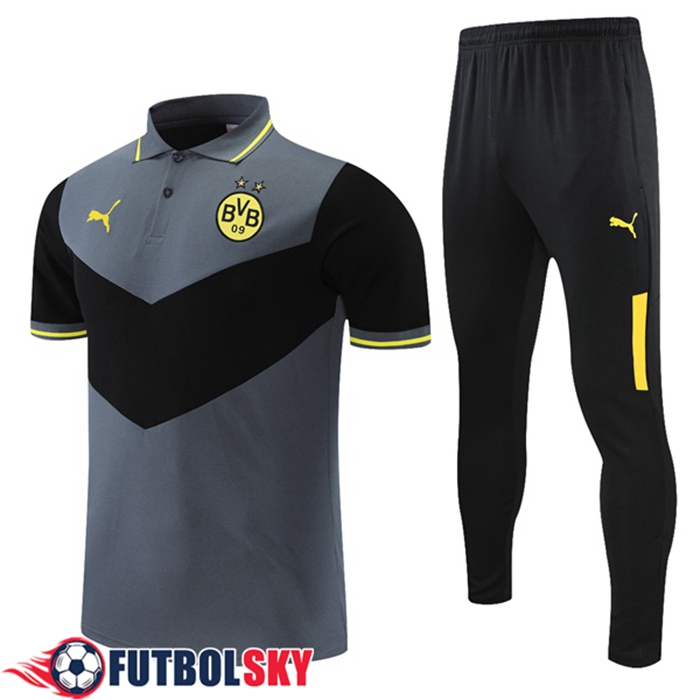 Camiseta Polo Dortmund BVB + Pantalones Negro/Gris 2021/2022