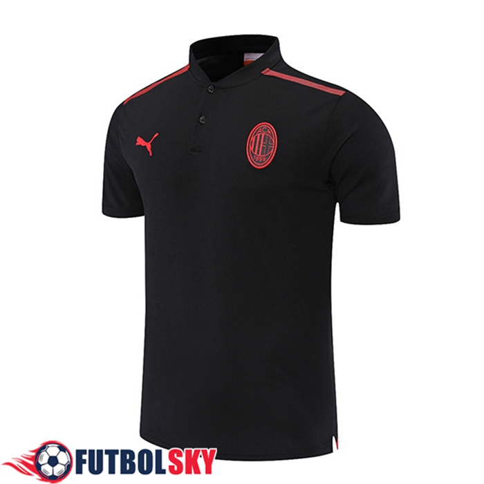 Camiseta Polo AC Milan Negro/Rojo 2021/2022 -01