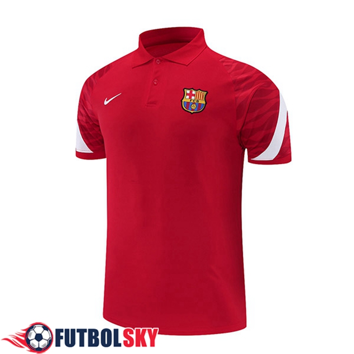 Camiseta Polo FC Barcelona Blancaa/Rojo 2021/2022