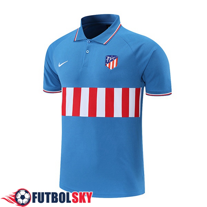 Camiseta Polo Atletico Madrid Azul/Rojo/Blancaa 2021/2022