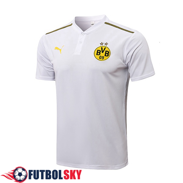 Camiseta Polo Dortmund BVB Blancaa/Gris 2021/2022