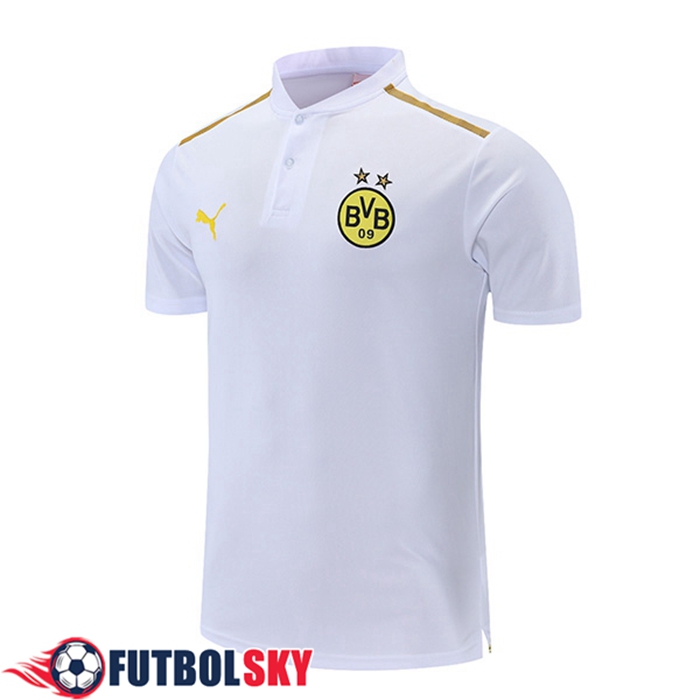 Camiseta Polo Dortmund BVB Blancaa/Amarillo 2021/2022