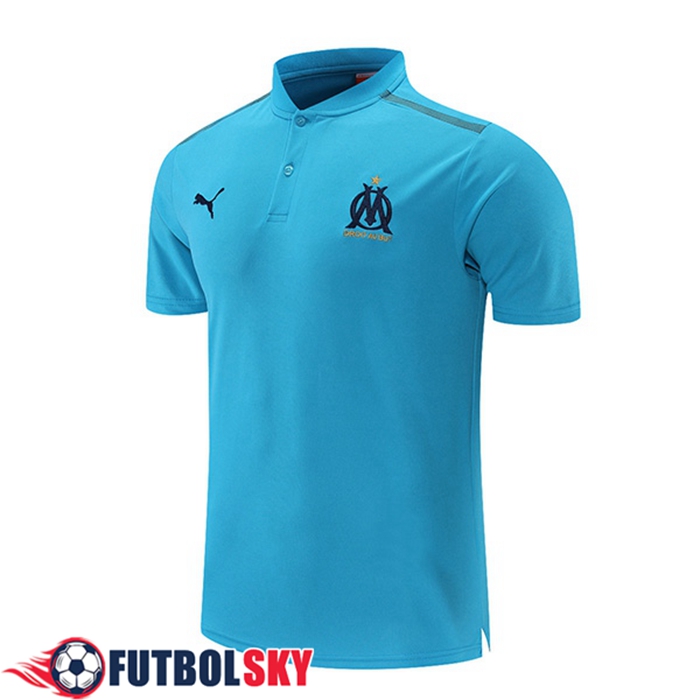 Camiseta Polo Marsella OM Gris /Azul 2021/2022