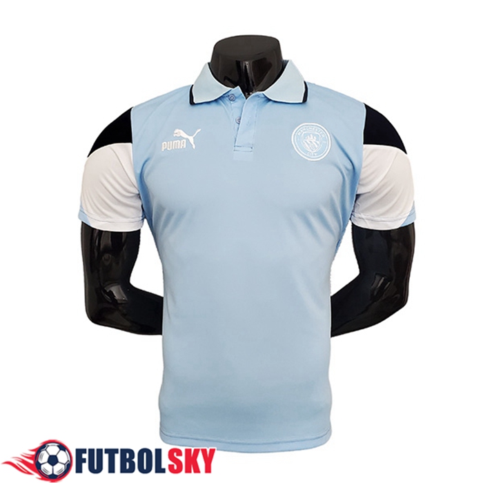 Camiseta Polo Manchester City Azul/Negro/Blancaa 2021/2022