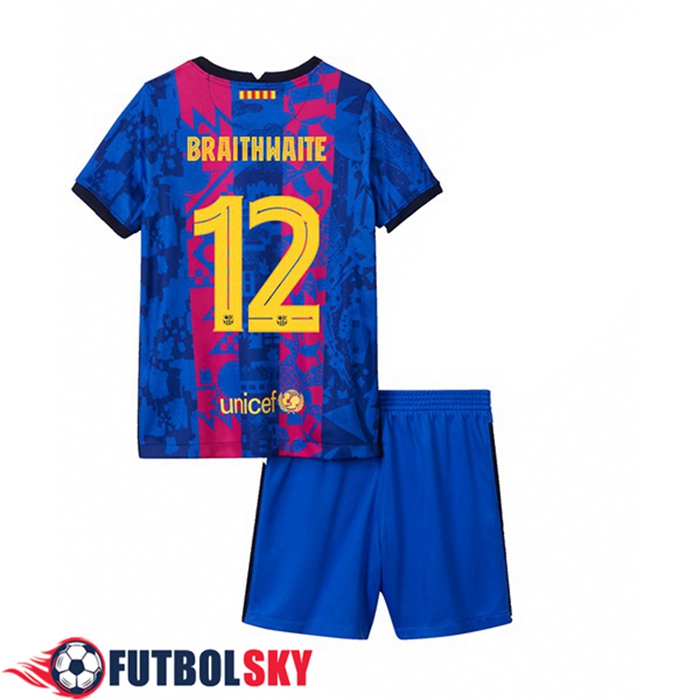Camiseta FC Barcelona (Martin Brathwaite 12) Ninos Tercero 2021/2022