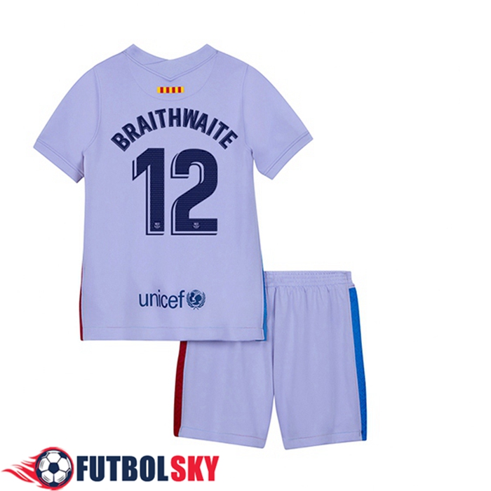 Camiseta FC Barcelona (Martin Brathwaite 12) Ninos Alternativo 2021/2022